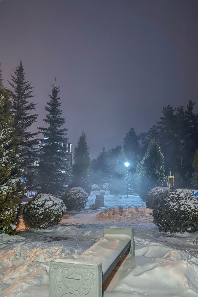 Вечер, зима в Тольятти, ЖК Прилесье